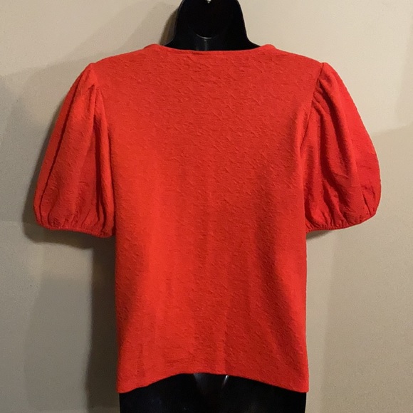 NWT A New Day Red Puff Sleeve Short Sleeve Top - Picture 5 of 11